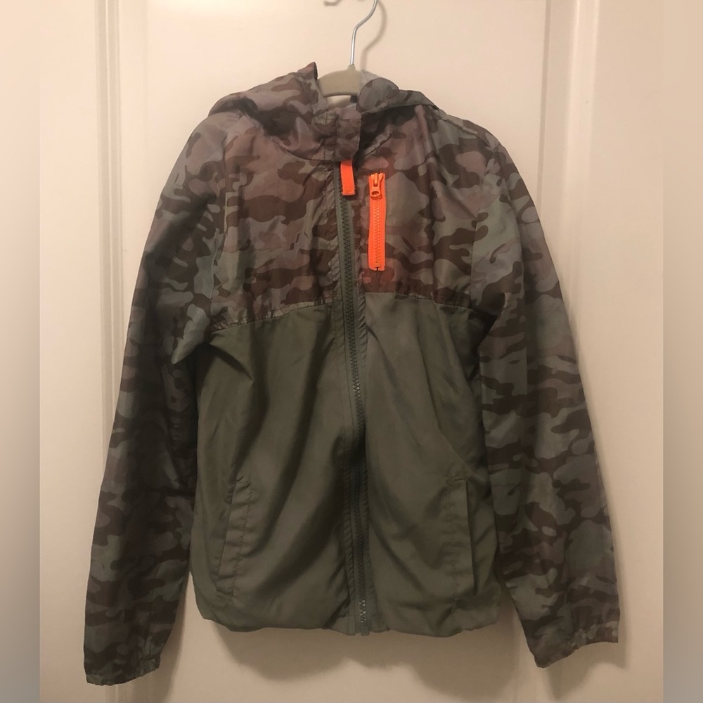 Buffolo David Bitton Boys Camo Full Zip Lined Hooded Windbreaker VGC Size 6